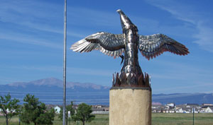 Firebird with Pikes Peak in Background